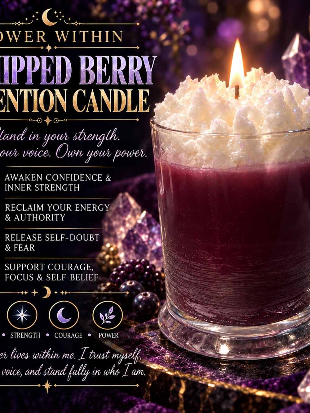 Whipped Berry Intention Candle - Purple